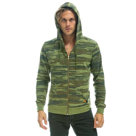 Aviator Nation Bolt Zip Hoodie Camo Lightning Graphic Full Zip Sweatshirt Med - Picture 14 of 16